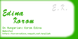 edina korom business card